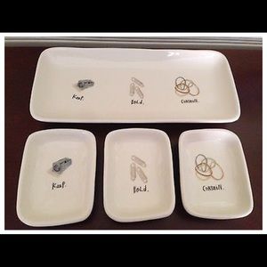 Rae Dunn KEEP HOLD CONTAIN Large/Small Tray Set